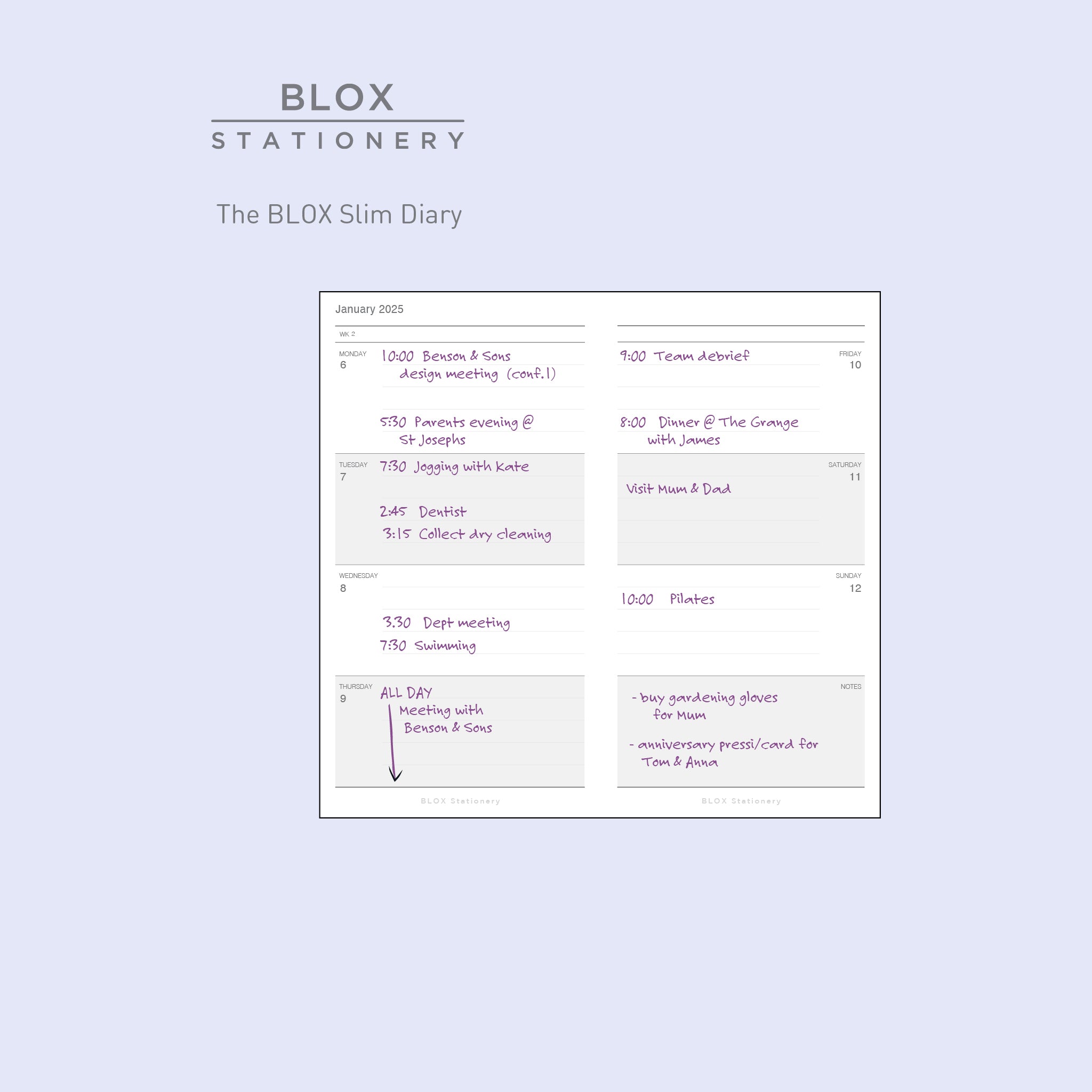 The BLOX Slim Diary 2025 by BLOX Stationery, WeekToView